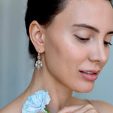 Moonsotne Sapphire Diamond Chandelier Drop Earrings