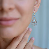 Moonsotne Sapphire Diamond Chandelier Drop Earrings
