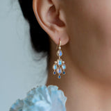 Moonsotne Sapphire Diamond Chandelier Drop Earrings
