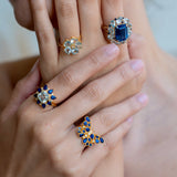 Margeret Aquamarine Sapphire Diamond Cocktail Ring