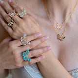 Butterfly Moonstone Diamond Cocktail Ring