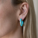 Turquoise Inside-out Medium Hoop Earrings