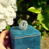 Margaret Prasiolite Aquamarine Tsavorite Cocktail Ring