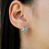 Juliet Aquamarine and Diamond Snowflake Earrings