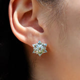 Juliet Aquamarine and Diamond Snowflake Earrings