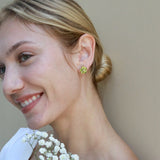 Peridot Diamond Cherry Blossom Earrings