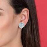 Juliet Aquamarine and Diamond Snowflake Earrings