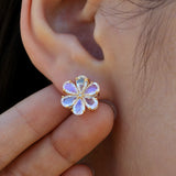 Moonstone Diamond Forget-Me-Not Earrings