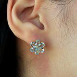 Aquamarine Diamond Forget-me-Not Earrings