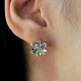 Aquamarine Diamond Forget-me-Not Earrings