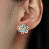 Aquamarine Diamond Wildflower Earrings