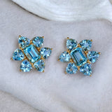 Kaiya Aquamarine Cluster Earrings