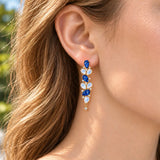 Nina Zhou x Kai Enchanted Grove 9.24 ctw Natural Sapphire, Moonstone & Diamond Drop Earrings (One-of-a-Kind)
