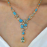 Symphony Turquoise Aquamarine Diamond Statement Necklace