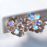 Moonstone Diamond Forget-Me-Not Earrings