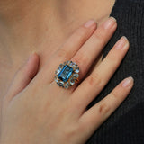 Margeret London Blue Topaz Aquamarine Sapphire Cocktail Ring