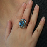 Margeret London Blue Topaz Aquamarine Sapphire Cocktail Ring