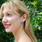 Rhythm Natural Blue Sapphire Diamond Drop Earrings 14k Yellow Gold