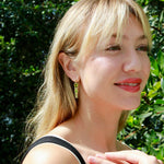 Lily of the Valley Natural Peridot Tsavorite Diamond Drop Earrings.14k yellow gold