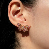 Butterfly Pink Sapphire Diamond Earrings