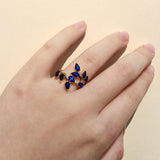 Sapphire Branch Leaves Ring