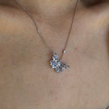 Aquamarine Diamond Butterfly Pendant Necklace