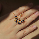 Sapphire Diamond Butterfly Pendant Necklace