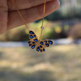 Sapphire Diamond Butterfly Pendant Necklace