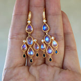 Moonsotne Sapphire Diamond Chandelier Drop Earrings