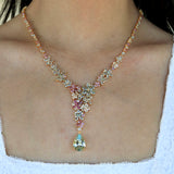 Symphony Aquamarine Pink Sapphire Statement Necklace