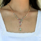 Symphony Aquamarine Pink Sapphire Statement Necklace