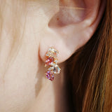 Nina Zhou Nosa 14K Gold Natural Morganite, Pink Tourmaline and Diamond Drop Earrings