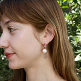 Nina Zhou Nosa 14K Gold Natural Morganite, Pink Tourmaline and Diamond Pearl Drop Earrings