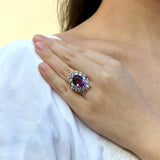 Margeret Amethyst Aquamarine Pink Sapphire Cocktail Ring