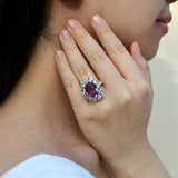 Margeret Amethyst Aquamarine Pink Sapphire Cocktail Ring