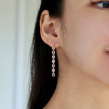 Paisley Morganite Diamond Drop Earrings