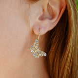 Nina Zhou Butterfly Blossom Natural Aquamarine Drop Earrings 14k gold