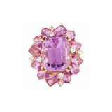 Thea Kunzite Pink Sapphire and Diamond Cocktail Ring