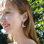 Nina Zhou Butterfly Blossom Natural Aquamarine Drop Earrings 14k gold