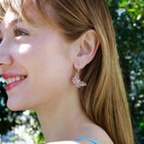 Butterfly Blossom Natural Pink Sapphire Drop Earrings 14k yellow gold