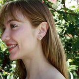 Nina Zhou Natural Morganite Peridot Diamond Blossom Earrings in 14k gold