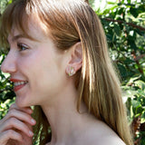 Nina Zhou Natural Morganite Peridot Diamond Blossom Earrings in 14k gold