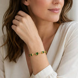 nina zhou jewelry 14k solid yellow gold The Garland 16.25 ctw Natural Tsavorite Link Bracelet (One-of-a-Kind)