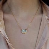 owl pendant 14k solid gold