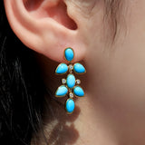 Turquoise Diamond Drop Earrings