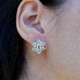 Kaiya Aquamarine Cluster Earrings