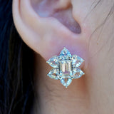 Kaiya Aquamarine Cluster Earrings