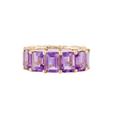 Emma Amethyst Emerald Cut Eternity Ring