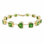 nina zhou jewelry 14k solid yellow gold The Garland 16.25 ctw Natural Tsavorite Link Bracelet (One-of-a-Kind)