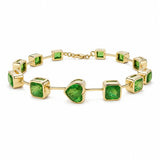 nina zhou jewelry 14k solid yellow gold The Garland 16.25 ctw Natural Tsavorite Link Bracelet (One-of-a-Kind)